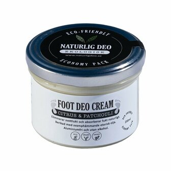 Foot Deo Cream 200 ml Naturlig Deo Bio Vegan familie verpakking