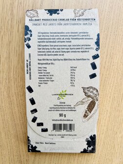 VEGAN PURE CHOCOLADE 65% LAKRITS (stukjes DROP) | NORDIC CHOCOLATE | Organic Chocolate North Sweden